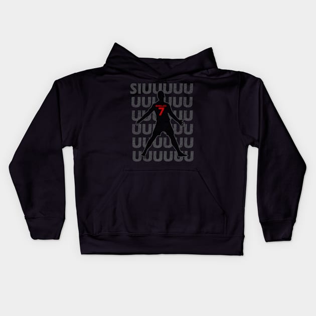 Siuuuuuu Cristiano Ronaldo Kids1 Kids Hoodie by ysmnlettering